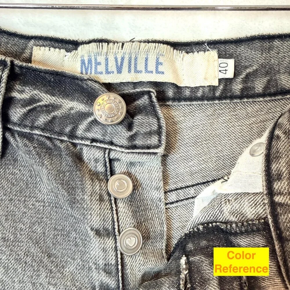 BRANDY MELVILLE Italy Button Fly Destroyed High Waist Denim Cut-off Short 40 XS